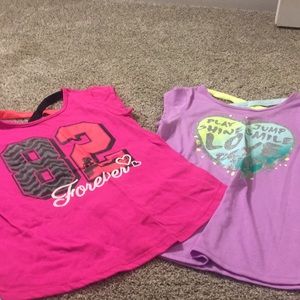 Purple and pink tees